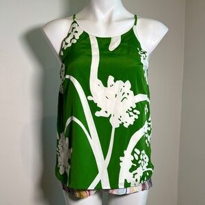 Elegant Green Floral Camisole Top